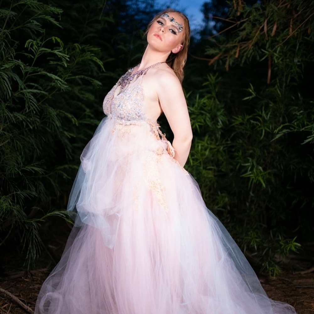 NORA Blush & Blue Woodland Wedding Ballgown Set